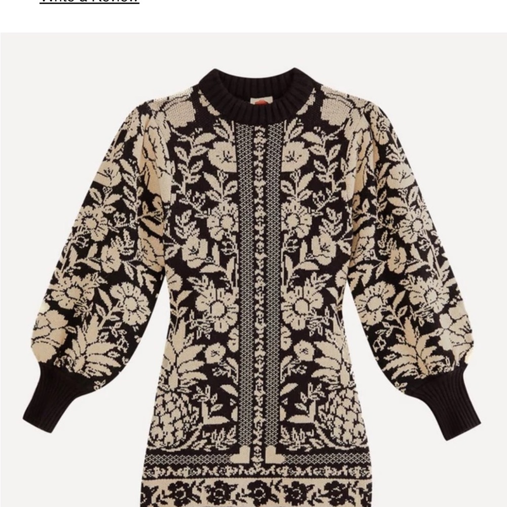 NWOT Farm Rio Black Pineapple Garden Mini Sweater Dress
